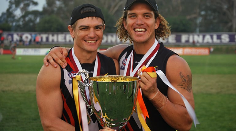 Jarred and Cam Ilett with the 2011 Premiership