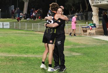 Darren Reeves celebrates with Dylan McLachlan